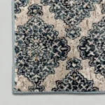 Close-up of black and white trellis rug pattern