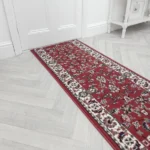 Red traditional hallway runner rug